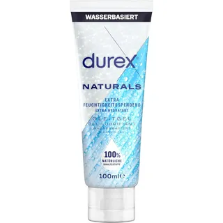 Durex Naturals Extra Feuchtigkeitsspendend Gleitgel – 100 % natürliches Gleitmittel mit Hyaluronsäure – Dermatologisch getestet & pH-freundlich – 100 ml