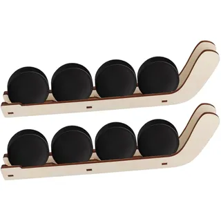 2 Stück Hockey Puck Vitrine, aus Holz Hockey-Puck-Wandhalterung Hockey Puck Halter Präsentationsständer für Spieler Team-Geschenke Zuhause Zimmer Sammlung Aufbewahrung Dekoration