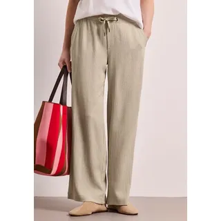 STREET ONE High Waist Wide Leg Hose Casual Beige 40