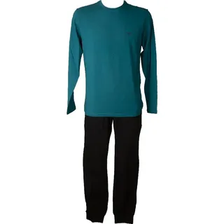 EMPORIO ARMANI Herren Schlafanzug Baumwolle Rundhals Hemd elastische Hose mit Seitentaschen Artikel 111789 2F720, EUR S - CN 165/88A - BR P - MX CH, Cotone 95%,Elasthan 5%