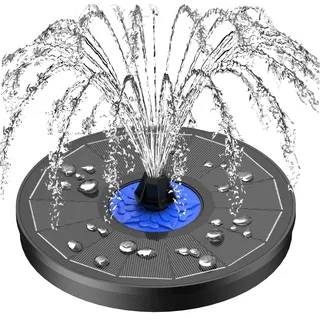 SZMP Solar Springbrunnen für Außen mit 3.5W Glas Solarpanel Solarbrunnen für Draussen mit 8 Düsen & 4 Fixe Rohre, Solar Teichpumpe Solar Wasserpumpe für Garten, Teich, Vogelbad, DIY Wasserspiel