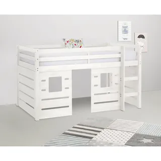 OTTO home Hochbett Alpi 103 x 208 cm Kiefer massiv grau