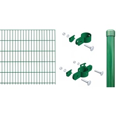 Alberts 683962 Einstab-Gittermatten-Set | Garden Typ 8/6/4 | verschiedene Längen und Höhen | grün | 2000 x 1000 mm | Zaunlänge: 12 m