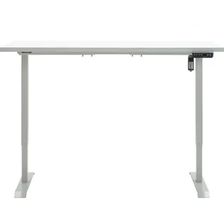 Schreibtisch - 150 x 69 cm - Weiß - Weiß Hochglanz - Holzwerkstoff - Metallgestell - motorisch höhenverstellbar - Weiß