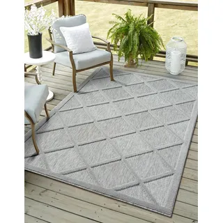 Myflair Möbel & Accessoires Teppich »Amara, LAGERRÄUMUNG", rechteckig 8 mm Höhe Uni Farben, Hoch-Tief Effekt, Outdoor geeignet, Balkon, Terrasse