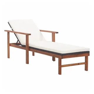 vidaXL Sonnenliege 200 x 55 x 56 cm Schwarz/Cremeweiß
