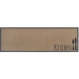 Zala Living Cook & Clean Läufer – rutschfest Teppichläufer Flachgewebe Kurzflor Teppich Küchenteppich Waschbar Küchenläufer Kitchen für Flur, Küche, Wohnzimmer – Braun, 50x150cm