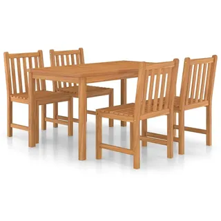 vidaXL 5-teiliges Garten-Ess-Set 140 x 80 cm Massivholz Teak - Braun