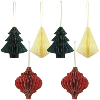 MEZHEN Weihnachtsbaum Wabenbälle Weihnachten Deko Wabenball Papier Weihnachtsbaum Deko Weihnachtskugeln Weihnachtsanhänger Honeycomb Balls Weihnachtsdeko Honeycomb Balls Christmas Decorations