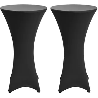 Beautissu Stehtischhusse Ø 80 cm Schwarz 2tlg