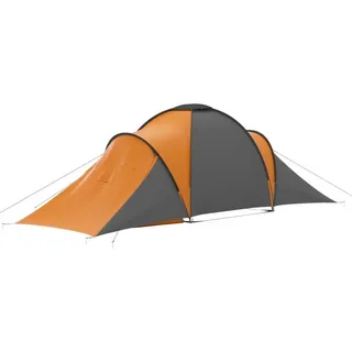 vidaXL Kuppelzelt 6 Personen Grau/Orange