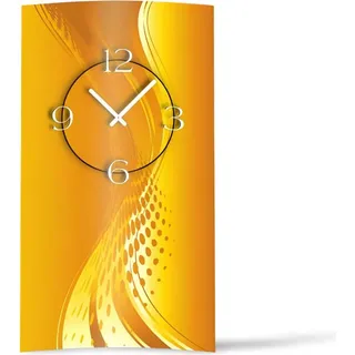 Abstrakt orange hochkant Designer Wanduhr modernes Wanduhren Design leise kein ticken dixtime 3D-0036 - Orange