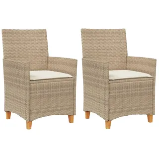 vidaXL Gartenstuhl 61 x 61 x 90 cm beige/weiß 2 St.