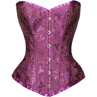Bslingerie® Damen Brocade Bustier Korsagen (XXL, Lila Brokat)