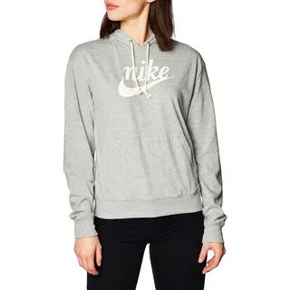 Nike Damen Sportswear Gym Vintage Hoodie, Dark Grey Heather/Sail, L