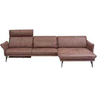 Himolla Ecksofa , Dunkelbraun , Textil , Uni , Ottomane rechts, L-Form , 330x175 cm , Blauer Engel, Goldenes M, Emas , Typenauswahl, Lederauswahl, Stoffauswahl, Hocker erhältlich, Rücken echt , Wohnzimmer, Sofas & Couches, Wohnlandschaften, Ecksofas