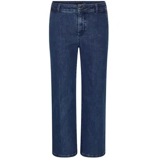 Regular-fit-Jeans GOLDNER "Weite 7/8-Jeans VERA mit Formbund", Damen, Gr. 26, K-Gr, blau, Obermaterial: 83% Baumwolle CO. 15% Polyester PES. 2% Elasthan EL., Modisch, weit, Jeans Regular-fit-Jeans, used Waschung