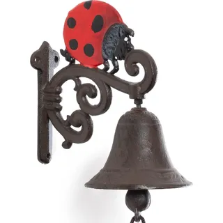 Moritz Türglocke Glocke Marienkäfer Käfer Krabbeltier Insekt Wandglocke Gartendeko Gusseisen Rustikal Antik Design Stil Retro Klingel - Schwarz