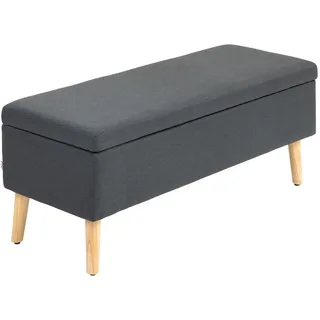 Homcom Sitzbank Dunkelgrau Kunststoff, 110x45x39 cm, Esszimmer, Bänke, Sitzbänke