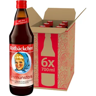 ROTBÄCKCHEN Immunstark 6er Pack (6 x 700 ml) - Mehrfruchtsaft mit Zink und Vitamin C