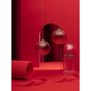 2 Glas Weihnachten Weihnachtskugeln mit einem Ombre-Effekt und Perlen