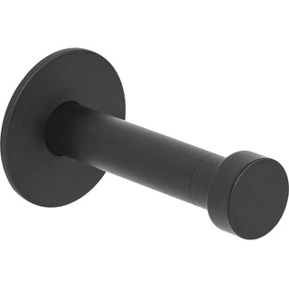 ALLES IM GRIFF Wandhaken Pirwa 1 - Kleiderhaken Wand einzeln - Garderobenhaken mit Grundplatte Tiefe 52mm, Stahl schwarz matt