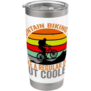 Mountainbiking Dad Like a Regular Dad But Cooler Funny Bike Doppelwandiger Edelstahl-Thermobecher