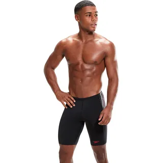 Speedo Herren Tech Panel II Badehose, Schwarz/Rot, 1