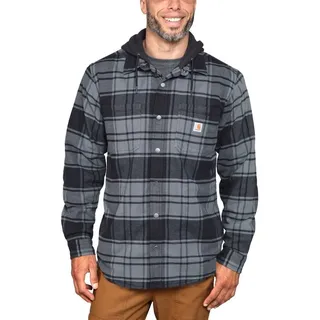 CARHARTT Flannel-Fleece, Kapuzen-Hemd/Jacke - Grau/Dunkelgrau (Elm) - S