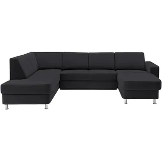 Xora Wohnlandschaft , Dunkelgrau , Kunststoff , Uni , U-Form , 301x198 cm , Goldenes M , Typenauswahl, Bettkasten erhältlich, Fußauswahl, Stoffauswahl, Relaxfunktion, seitenverkehrt erhältlich, Bettfunktion erhältlich, Hocker erhältlich , Wohnzimmer, Sofas & Couches, Wohnlandschaften, Wohnlandschaften in U-Form