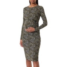 Noppies Maternity Damen Dress Paoli Long Sleeve Allover Print Kleid, Dark olive-P981, XXL