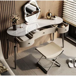 Moderner Schminktisch Schlafzimmer Möbel Frisierkommode 3x Schubladen - Beige