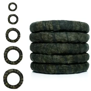 DekoPrinz Strohkränze mit Vlies, 5 Stück | ø 25 cm Durchmesser | 4 cm Stärke | Strohrömer, Türkranz, Deko-Kranz, Kranz-Rohling, Strohring