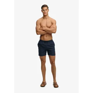 Badeshorts SUPERDRY "ESSENTIAL 16 SWIM SHORT", Herren, Gr. M, N-Gr, nautical navy, Web, Polyester, unifarben, Badehosen Badeshorts, Kunstfaser, relaxed fit