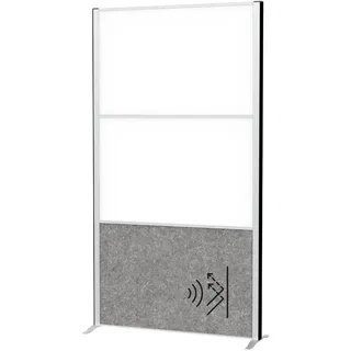 MAUL Trennwand MAULconnecto 180x100cm | Raumteiler für Büro und Schreibtisch | Freistehender Raumtrenner mit Standfüßen | Ideal als Sichtschutz und Schallschutz |Whiteboard + Akustikvlies