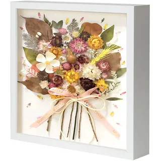 Muzilife 3D Bilderrahmen zum Befüllen mit Glasscheibe, 30x30 cm-Tiefer Holz Rahmen Weiß, Objektrahmen Shadow Box, als Geschenk für Familie Freunde usw. (Weiß, 30x30cm)