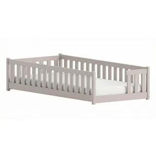 Kids Collective Jugendbett Bodenbett 90 x 190 cm Kiefer grau