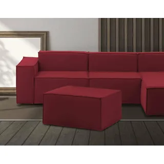 Talamo Italia - Barbara-Hocker, Wohnzimmer-Hocker, Relaxsessel aus gepolstertem Stoff, 100 % Made in Italy, 80 x 70 x 43 cm, Rot