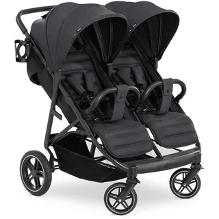hauck Geschwisterwagen »Uptown Duo, black« 30 kg mit schwenk- und feststellbaren Vorderrädern,