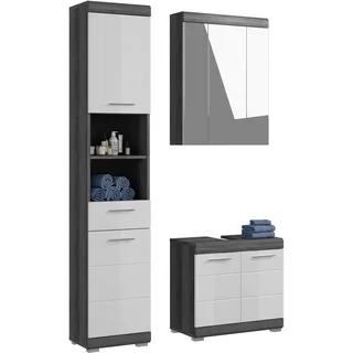 INOSIGN »Siena, 3 teilig, bestehend aus:«, (Set, 3 St.), Hochschrank, Waschbeckenunterschrank, Spiegelschrank