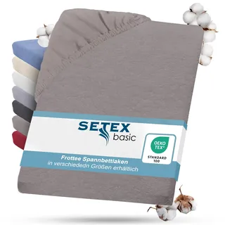 Setex Spannbettlaken Frottee 180 x 200 cm taupe
