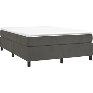 vidaXL Boxspringbettgestell Dunkelgrau 140x190 cm Samt - Grau