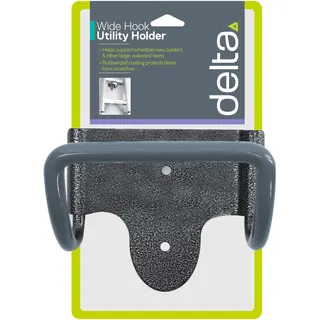 Delta Cycle Breiter Haken-Halter – robuster Haken für die Garage hilft Schubkarren, Leitern und andere große Gegenstände – gummierte Beschichtung schützt vor Kratzern – einfache Installation
