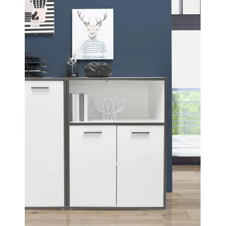 Forte Keflav 84,5 x 115,1 x 41,5 cm weiß / grau