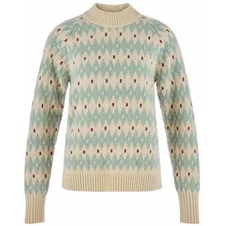 Fjällräven Övik Jacquard Knit Sweatshirt Light Beige/Misty Green XL