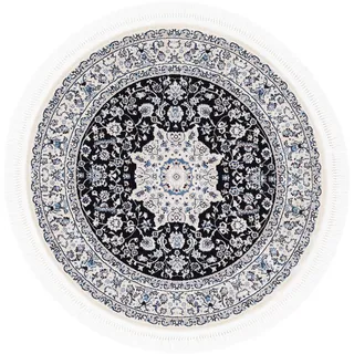 carpetfine Teppich »Nain Diane« rund 8 mm Höhe Kurzflorteppich, Orient Look, blau