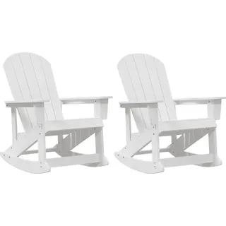 vidaXL Adirondack Schaukelstühle 2 pcs Weiß HDPE - Weiß