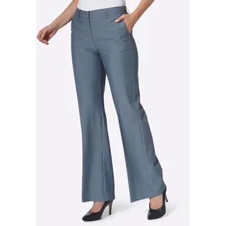 Webhose HEINE, Damen, Gr. 38, Normalgrößen, grau (rauchblau), 68% Polyester, 22% Viskose, 6% Wolle, 4% Elasthan, unifarben, Hosen Webhose
