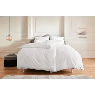 OTTO home Bettwäsche »Mila in 135x200, 155x220 oder 200x200 cm« 3 Stk. tlg. Mako-Satin, Bettwäsche aus Baumwolle, unifarbene Bettwäsche, weiß