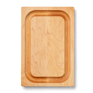 Boos Block Schneidebrett mit Saftrille – 31 x 21 x 2,5 cm – Schneidebrett Holz mit Griff – Nordamerikanisches Ahorn Holz – Ahornbrett – Hackbrett – Fleischbrett – Profi-Brett